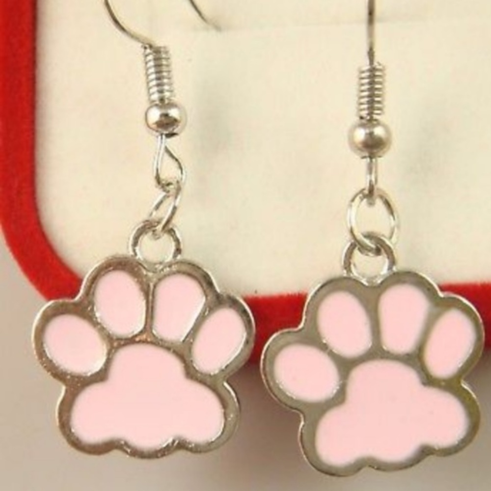 925 Silver Hook Dog Paw Earring